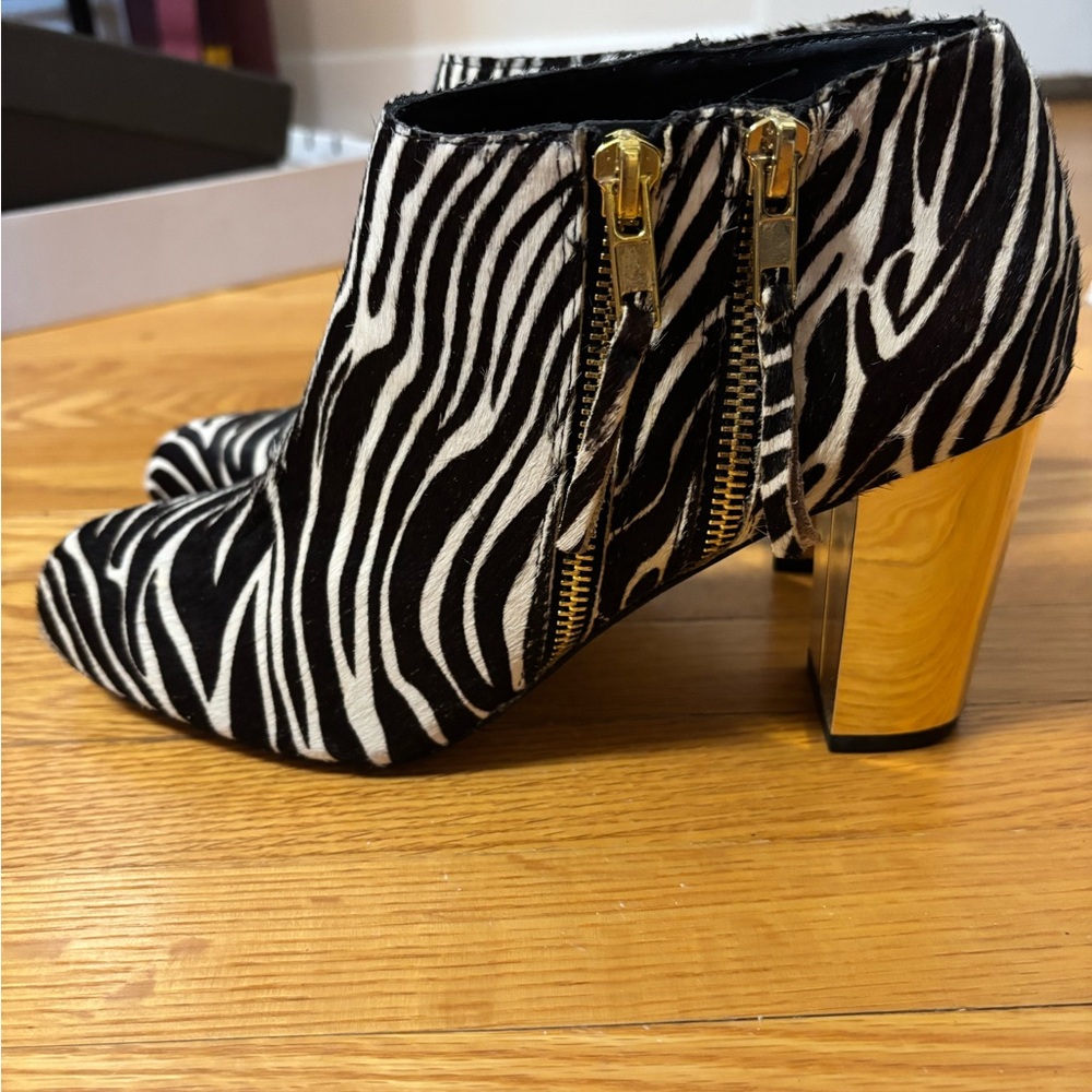 Zebra Print Calf Hair Bootie
